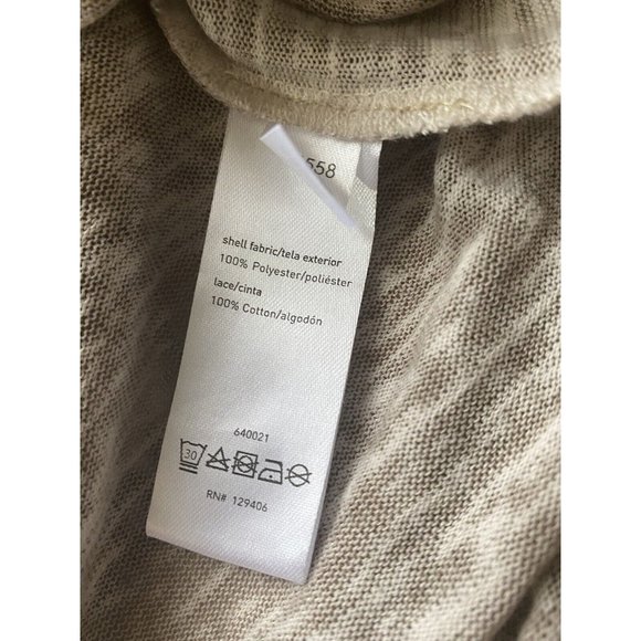 VENUS Top XL Brown Deep V Neck Crochet Lace Silver Buttons Shirt EUC 8949 - Picture 7 of 7